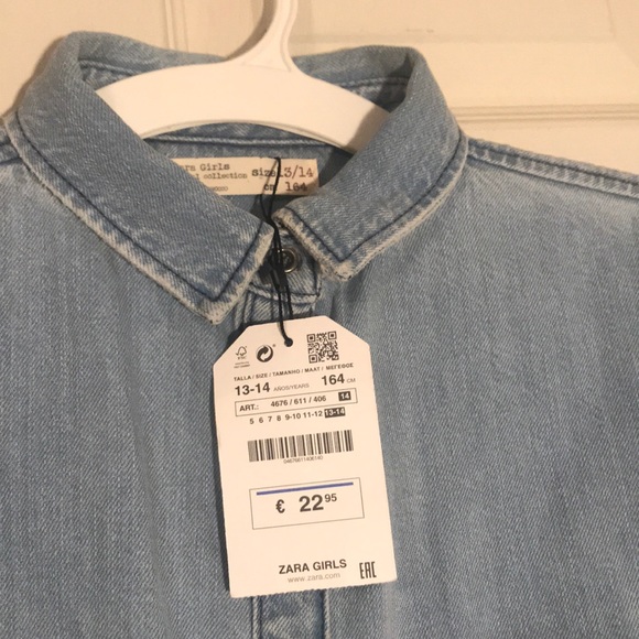 Zara girls casual collection BLUE DENIM size 13/14 - Picture 2 of 3